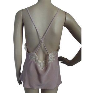 Marks & Spencer Cami Dusty Pink Lace Camisole USA 10 (UK 14 criss cross straps m